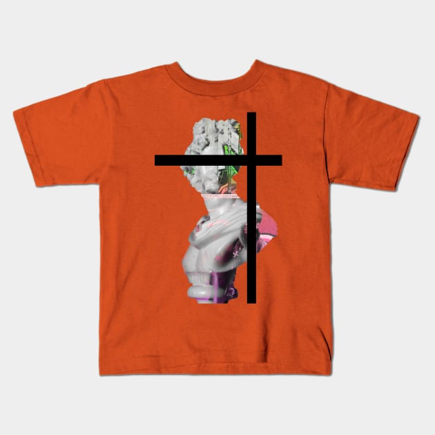 Statue Cross Kids T-Shirt by Huxley